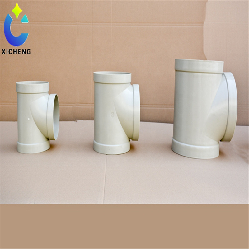 PVC/PP large pipe fittings/sweep tee dn 15~dn1500mm