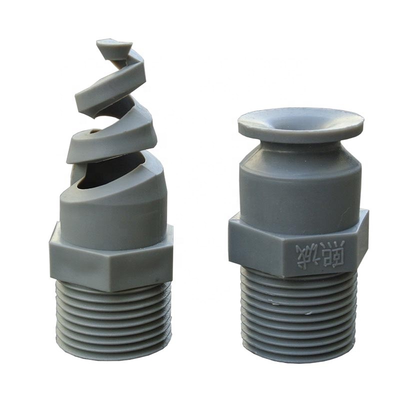 High Efficiency Plastic PP Spiral Cone Atomized Nozzle for Gas Cooling, Washing