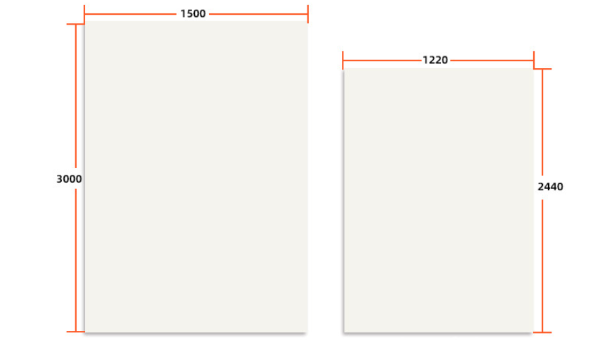 Conventional size of PP sheet