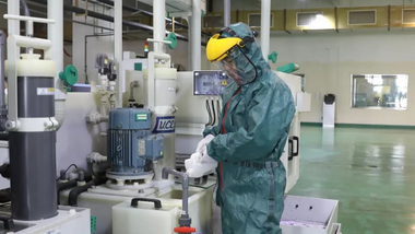Acid mist waste gas treatment