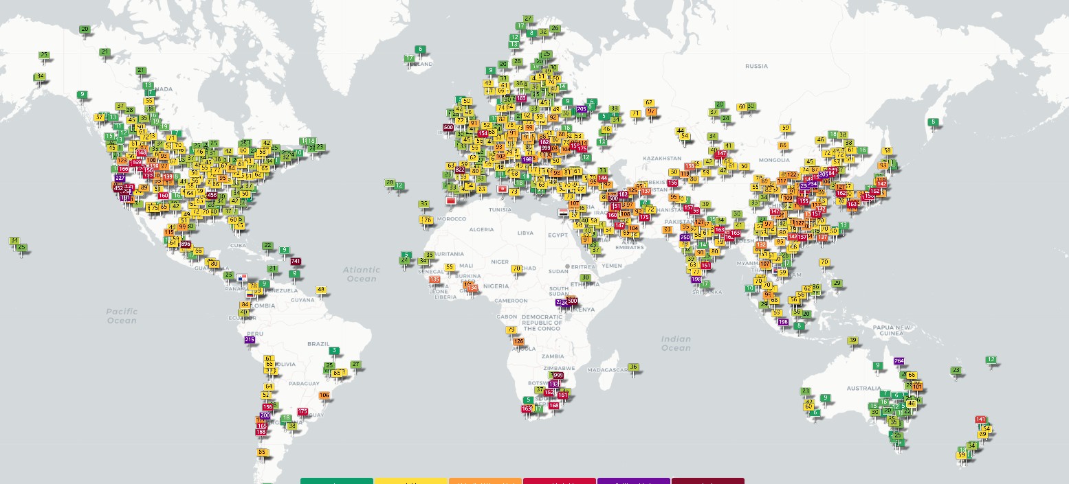 air quality index on world
