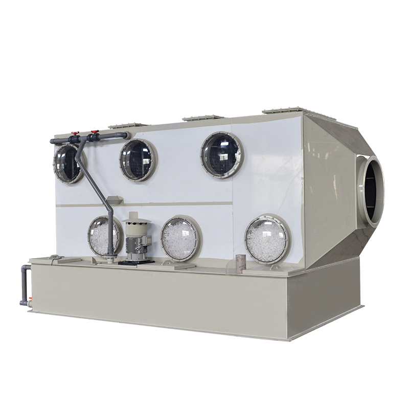 Horizontal wet scrubber