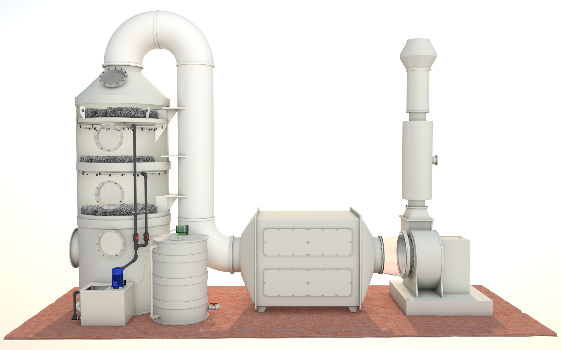 Washing tower waste gas treatment equipment