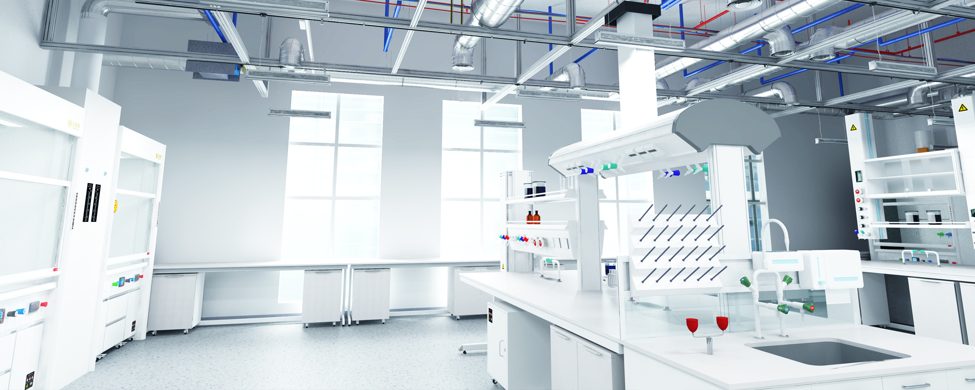 Laboratory waste gas treatment