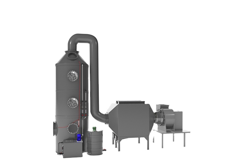 Acid and alkali waste gas treatment