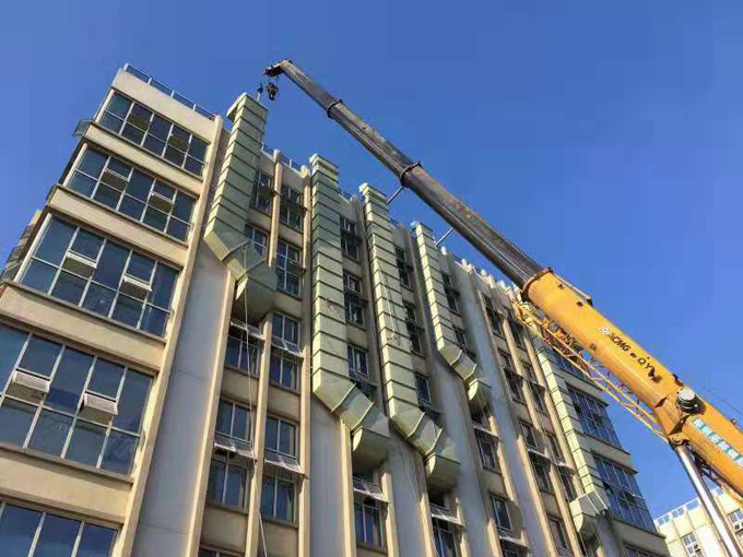 Factory ventilation duct installation